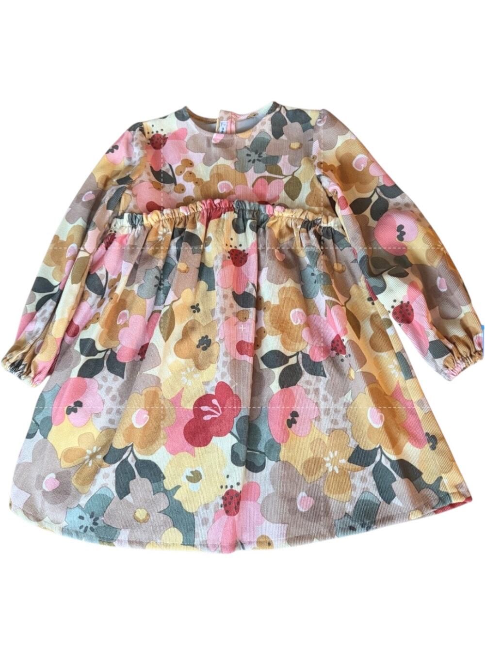 Mayoral Floral Ribbed Long Sleeve Dress Girls Size 7 122cm